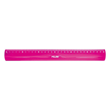 Righello Milan flessibile e resistente - Lunghezza 30 cm - Colore rosa traslucido