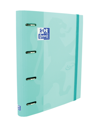 Raccoglitore ad anelli Oxford Europeanbinder Touch A4+ con griglia sostitutiva 5x5 - Copertina extra rigida - Chiusura ad elastico - Colore pastello menta ghiaccio
