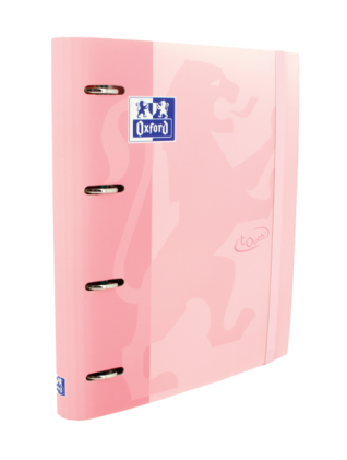Raccoglitore ad anelli Oxford Europeanbinder Touch A4+ con griglia sostitutiva 5x5 - Copertina extra rigida - Chiusura ad elastico - Colore fenicottero pastello