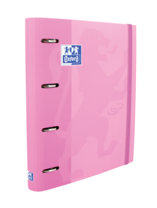Rilegatore Europeo Oxford Touch A4+ - Copertina Extra Rigida Resistente - Dorso 45mm - Anelli 4Dx35mm - Ricarica 5x5 Inclusa - Colore Fucsia Pastello