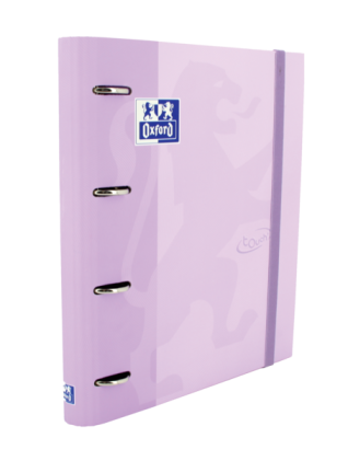 Raccoglitore ad anelli Oxford Europeanbinder Touch A4+ con griglia sostitutiva 5x5 - Copertina extra rigida - Chiusura ad elastico - Colore malva pastello