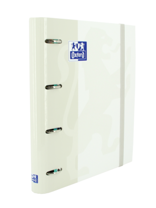 Raccoglitore ad anelli Oxford Europeanbinder Classic A4+ con griglia sostitutiva 5x5 - Copertina extra rigida - Chiusura ad elastico - Colore bianco