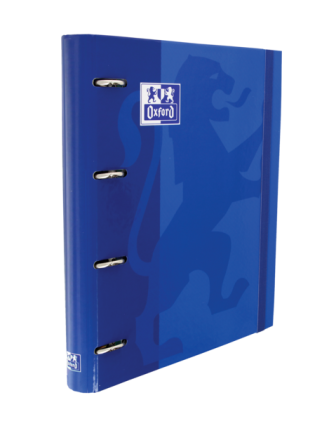 Raccoglitore ad anelli Oxford Europeanbinder Classic A4+ con griglia di ricambio 5x5 - Copertina extra rigida - Chiusura ad elastico - Colore blu navy
