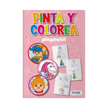 Libro da colorare Dohe Playmobil Princess - Copertina in cartone da 350 gr - Interno 30 fogli da 120 gr - Ideale per matite colorate e colori a cera