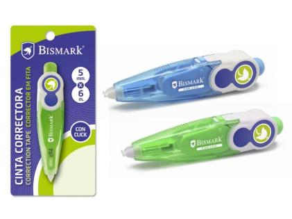 Bismark Dry Correction Tape - Sistema retrò che nasconde l'estremità - Precisione nell'applicazione - Perfetta adesione alla carta - Presentazione in blister individuale