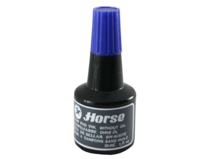 Flacone d'inchiostro per tampone Horse da 30 ml - Senza olio - Colore blu