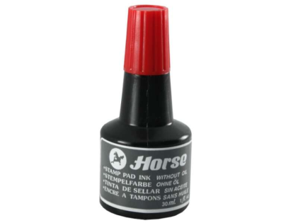 Flacone d'inchiostro per tampone Horse da 30 ml - Senza olio - Colore rosso