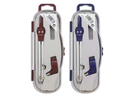 Bussola scolastica Bismark con snodo e adattatore universale - Include tubo di piombo - Presentata in custodia di plastica - 2 colori casuali