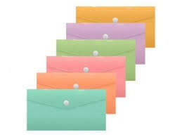 Portadocumenti Bismark - Misure 240x125mm - Chiusura a scatto - In Polipropilene - Colori Pastello Assortiti