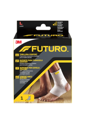 Supporto per caviglia Futuro Comfort - Taglia L (38,1 - 44,5 cm) - Traspirante - Elastico - Grigio