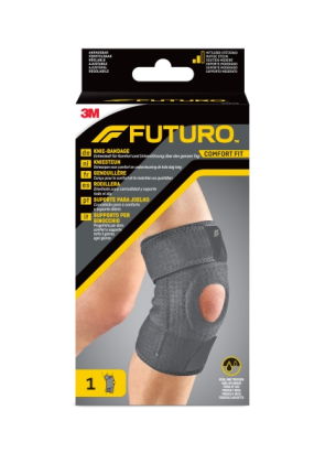 Ginocchiera Futuro Comfort - Regolabile (27,9 - 55,9 cm) - Traspirante - Ad asciugatura rapida - Elastica - Grigio scuro