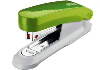 Cucitrice da tavolo Novus Evolution E15 Fresh - Fino a 15 fogli - Cucitura e aggraffatura precise - Include 200 punti metallici n. 10 - Verde/Grigio