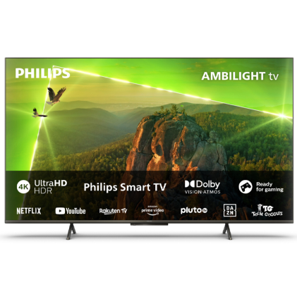 Tv Philips Ambilight 55Pus8118 55 Pollici 3840X2160 4K Ultra Hd Dolby Vision E Atmos Smart Tv Dvb-T2 Cromo -Ricondizionato