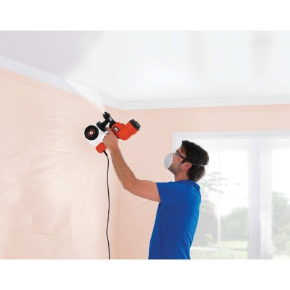 Black & Decker Pistola a spruzzo HVLP200-QS per interni ed esterni con 3 modalit&agrave; di pittura 400W