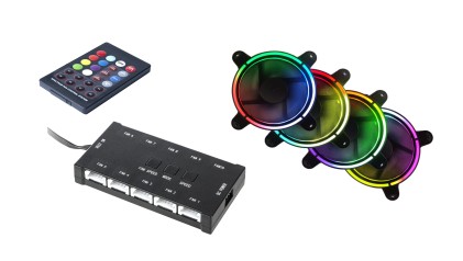 Set 4 Ventole CTEsports Hyperon 12cm RGB Rainbow con Controller 10 Ventole e Telecomando - RICONDIZIONATO