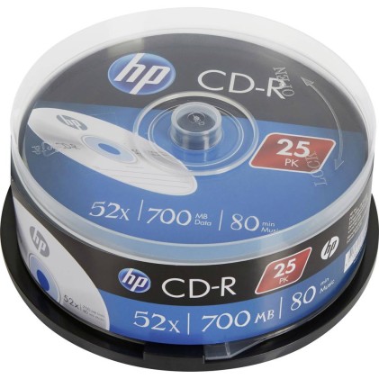 HP CRE00015 CD-R 80Min/700MB/52x Cakebox (25 Disc)