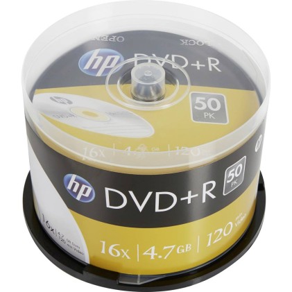 HP DRE00026 DVD+R 4.7GB/120Min/16x Cakebox (50 Disc)