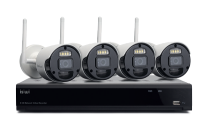 Isiwi Kit Wireless Connect S4 Isw-K1N8Bf2Mp-4 Gen1 Nvr 8 Canali + 4 Telecamere Ip 1080P 2Mpx Wireles
