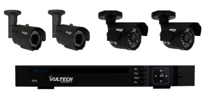 Kit videosorveglianza 4 telecamere - 2x AHD 1,3MPX Vultech varifocale - 100m cavo - DVR HDMI P2P CLOUD