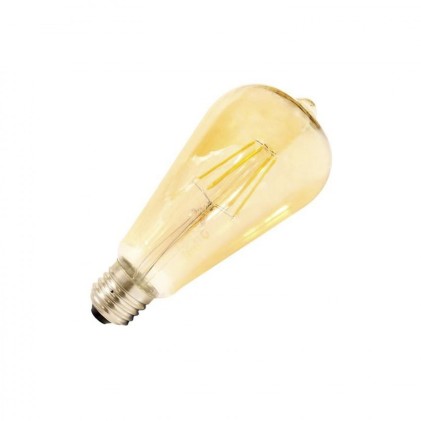 Lampada LED E27 Regolabile Filamento Globo Oro G80 6W