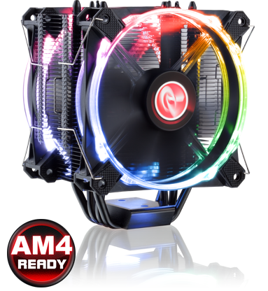 CPU Cooler Raijintek Leto Pro, black, RGB-LED - 2x120mm