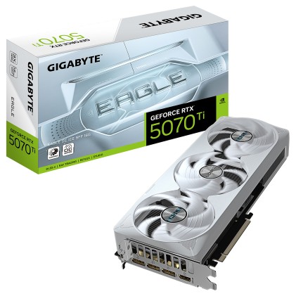GIGABYTE GeForce RTX 5070 Ti EAGLE OC ICE SFF 16G Scheda Grafica - 16GB GDDR7, 256 bit, PCI-E 5.0, 2542 MHz Core Clock, 3 x DP 2.1a, 1 x HDMI 2.1b, NVIDIA DLSS 4, GV-N507TEAGLEOC ICE-16GD