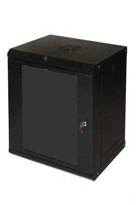 Armadio Rack 19" 12U Link Serie Light Colore Nero Con Porta Vetro (Axpxl) Mm 600X400X530 Ripiano Incluso