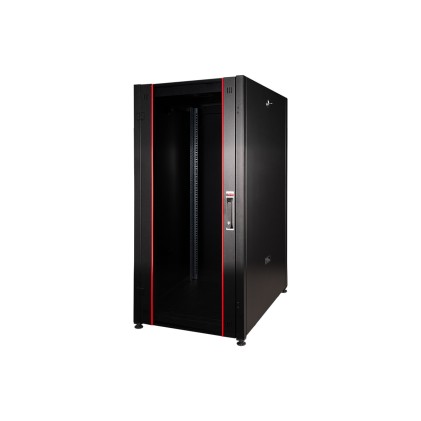 Armadio Rack Per Reti 19" 26U (A)1291, (L)600, (P)600 Colore Nero Porta Vetro Serie Eavi