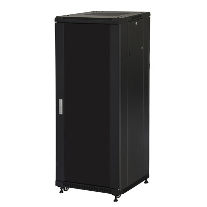 Armadio Rack 19" 27U (A)1388 (L)600 (P)600 Colore Nero Porta Vetro Da Assemblare