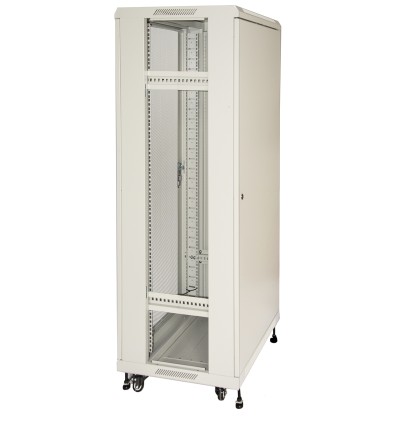 Armadio Rack 19&#34; 42U (A)2055, (L)600, (P)600 Colore Grigio Porta Traforata