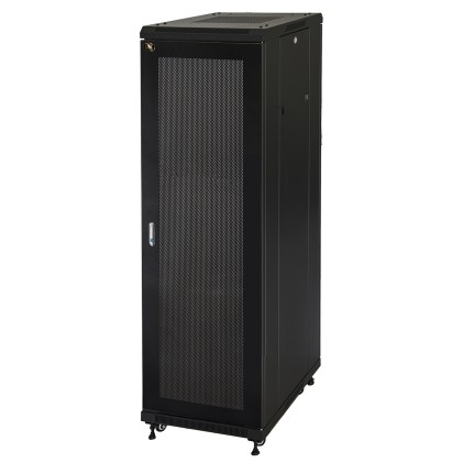 Armadio Rack 19 42U (A)2055, (L)600, (P)800 Colore Nero Porta Traforata