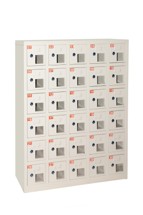 Box 30 Alloggiamenti In Metallo Con Finestra, Chiusura Chiave, Misure 110.5X23X90