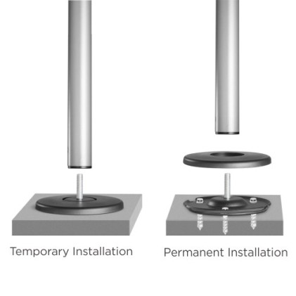 Asta Supporto Per Tv Pavimento-Soffitto Per Monitor 37"-70" Con Ripiano - RICONDIZIONATO