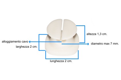 Kit 4 Pezzi Supporti Per Gestione Cavi Bianco