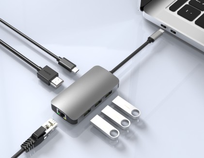 Docking Station 6 Porte Con Rete Gigabit Hdmi Usb-C E 3 Port Usb 3.0