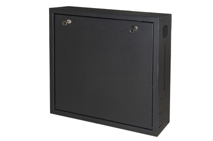 Box A Muro Dvr/Nvr 2 Serrature Con Ripiano Apribile E Bloccaggi Regolabili, Attacco Vesa Per Monitor Incluso Nero