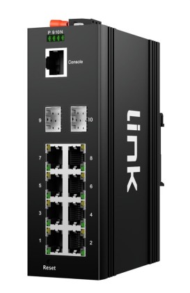 Switch Industriale 8 Porte Gigabit Poe 30W, 2 Sfp Layer 2