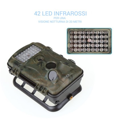 Telecamera Infrarossi Fototrappola Con Triplo PIR LKM Security Con Risoluzione A 12 Megapixel