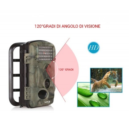 Telecamera Infrarossi Fototrappola Con Triplo PIR LKM Security Con Risoluzione A 12 Megapixel