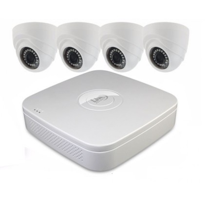 Kit Videosorveglianza LKM Security PoE Con 4 Telecamere Da Interno In Alta Definizione