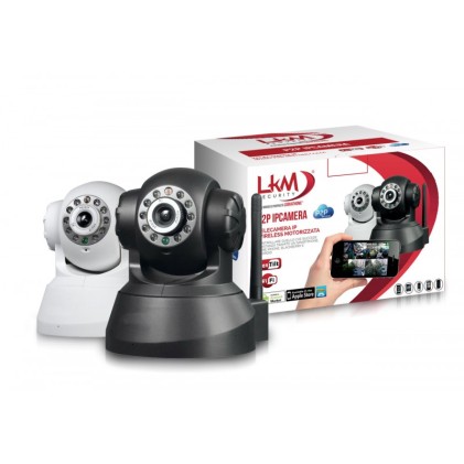 Telecamera LKM Security Wifi IP Wireless Camera Videosorveglianza  Motorizzata Pan Tilt Interno Colore Nero Connettore I/O P2P QRCode