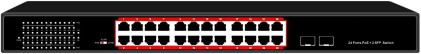 Switch 24 Porte Gigabit Poe 400 Watt Con 2 Porte Sfp