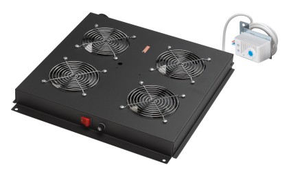 Gruppo 4 Ventole Con Termostato Per Armadi Rack Link Eavi Nero