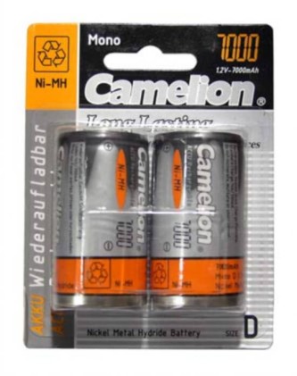 Batterie Nichel-Metal Idrato (Ni-Mh) 1.2V Ricaricabili Torcia Typ D 8000Mah Blister  Pz.2