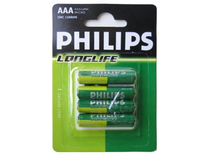 Philips 4x batterie AAA ministilo R03