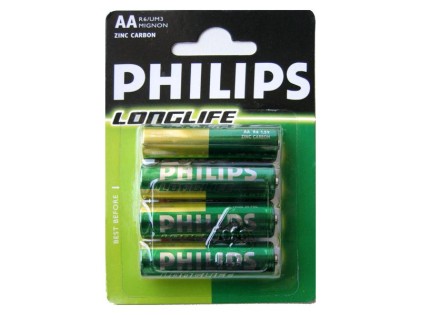 Philips 4x batterie AA stilo R06