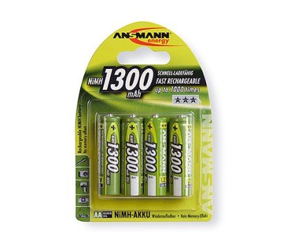 Ansmann 4 Batterie ricaricabili Stilo 1300 mAh