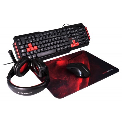 Mars Gaming MRCP1 Gaming Kit Italy Edition, tastiera, cuffie, mouse e mousepad