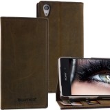 Blumax&Acirc;&laquo; custodia in pelle per Xperia Z2 Tabacco 2-6/TPU black