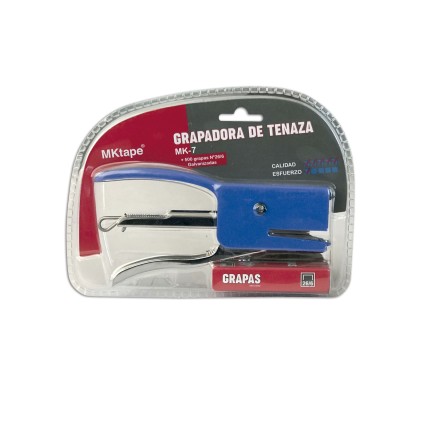 MKtape MK7 Plier Pinzatrice Pack + 500 Graffette N. 26/6 - Fino a 20 Fogli - Colore Blu